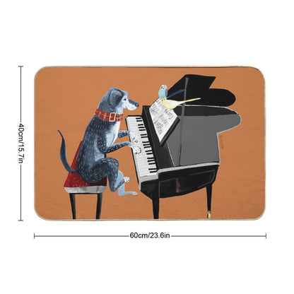 Piano Lesson with Angel Bath Mat