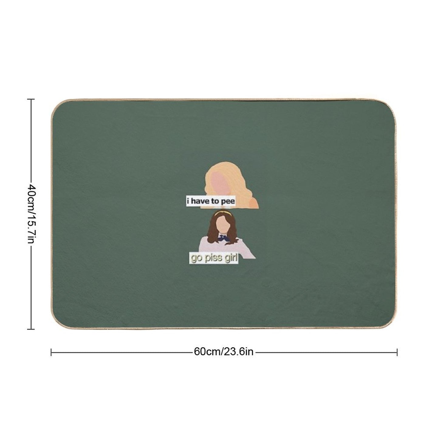 Go Piss Girl (green) Bath Mat