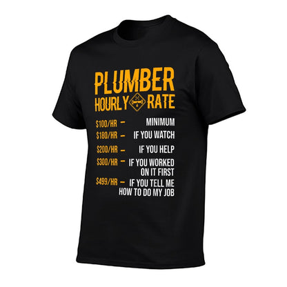 Funny Plumber Men&#39;s - Plumber Hourly Rate T-Shirt