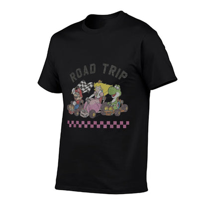 Mario Kart Road Trip Mario Peach Yoshi Trio Vintage  Soft T-Shirt