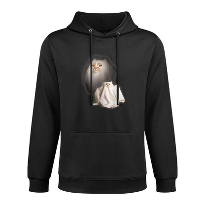 Ghost Cat Meme Funny Halloween Men Women Kids Versatile Streetwear Hoodie
