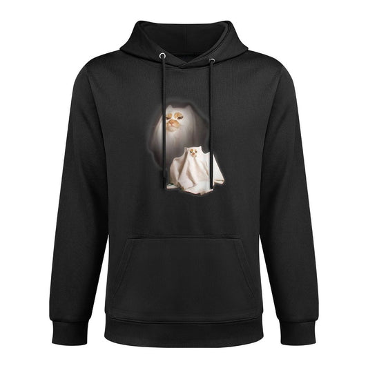 Ghost Cat Meme Funny Halloween Men Women Kids Versatile Streetwear Hoodie