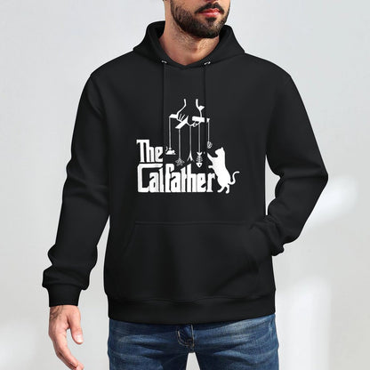 Funny Cat Dad Life The Catfather Fathers Day Mens Vintage Easy Care Hoodie