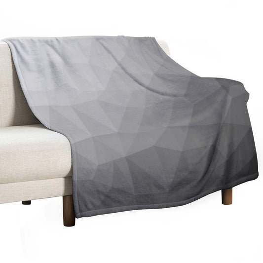 Gray Gradient Geometric Mesh Pattern Grey Elegant Design Throw Blanket