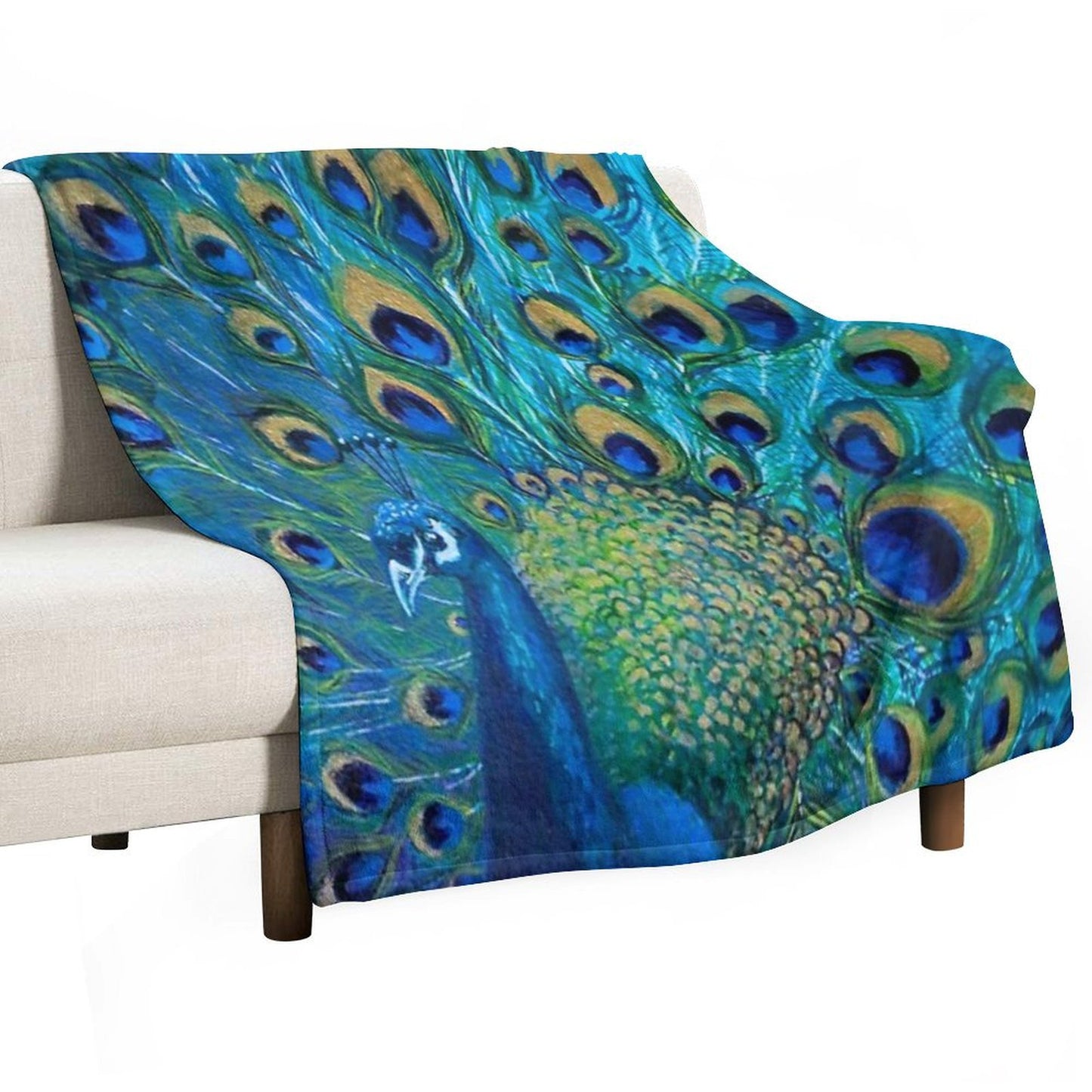 Peacock Full Glory 2 Throw Blanket