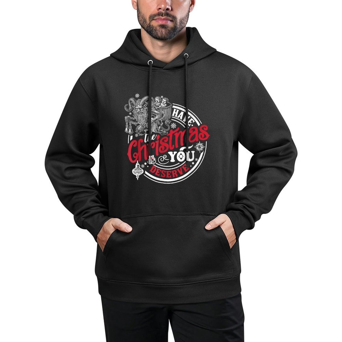 Retro Have The Christmas You Deserve Dark Humor Krampus Xmas Relaxed Fit Hoodie