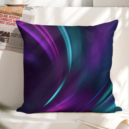 Purple Teal Swirl Linen Throw Pillow Cover