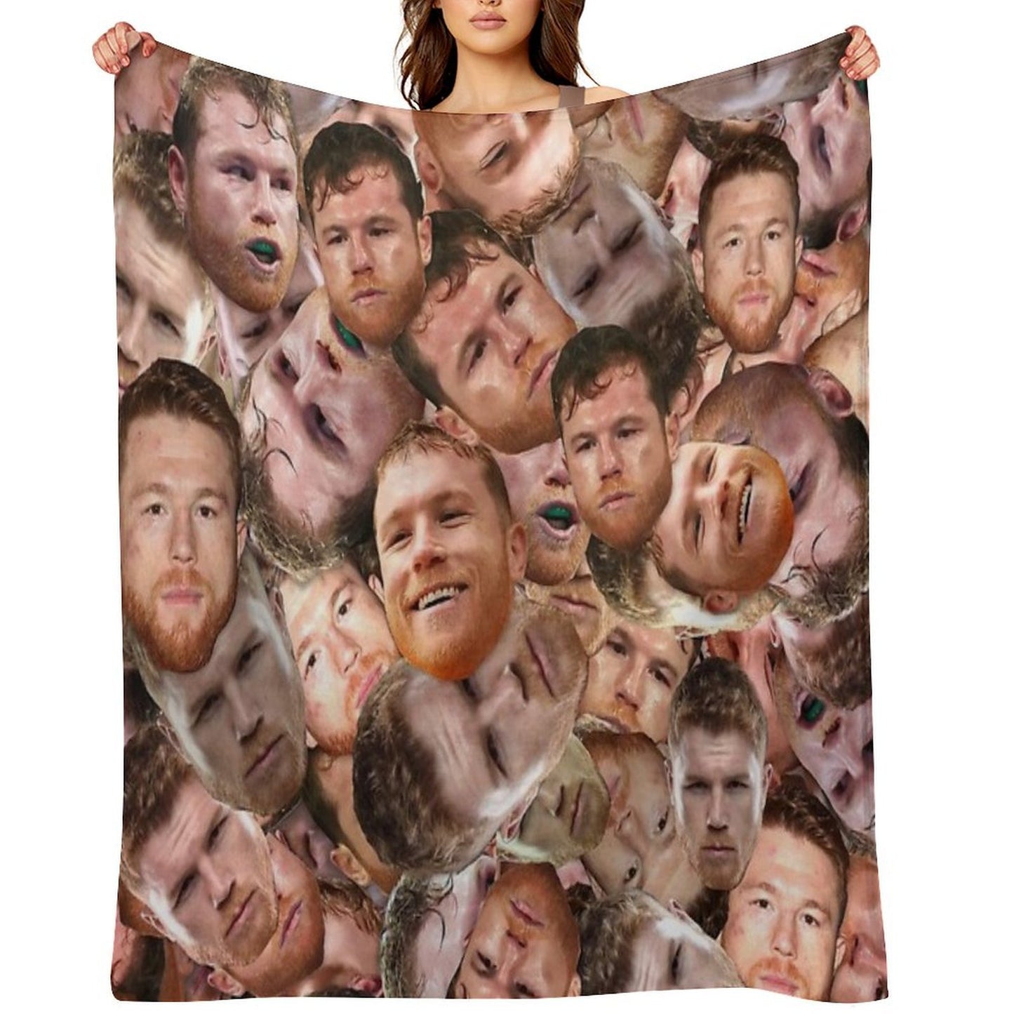 Canelo Álvarez - Boxing Face Pattern Throw Blanket