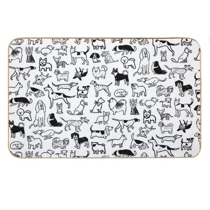 Black And White Dogs Pattern Bath Mat