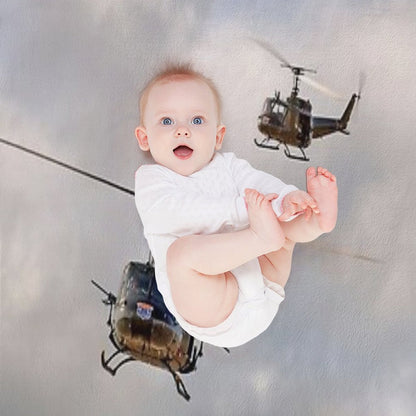 Bell UH-1 Iroquois Helicopters - (A Pair of Hueys) Throw Blanket