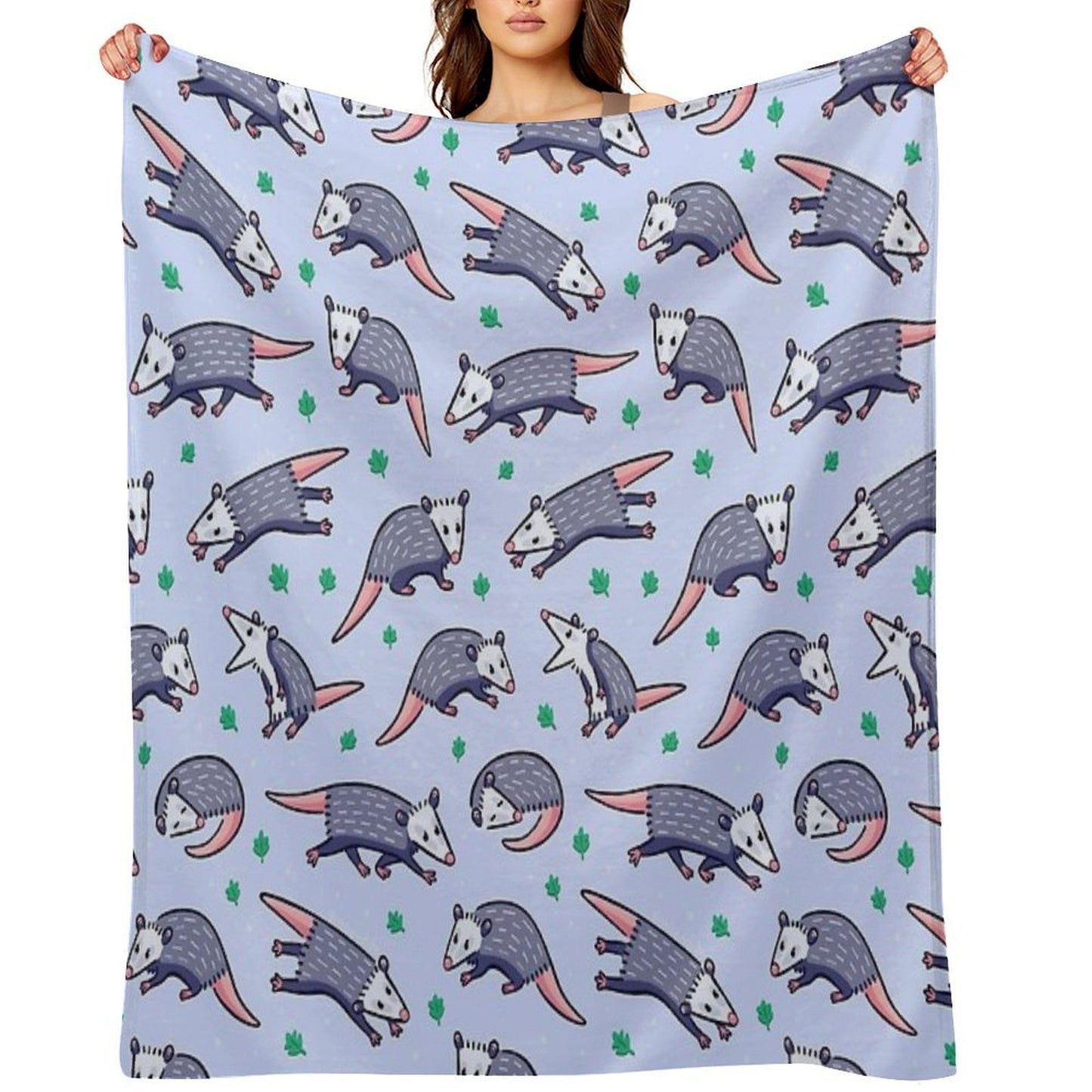 Opossum Pattern 2 Throw Blanket