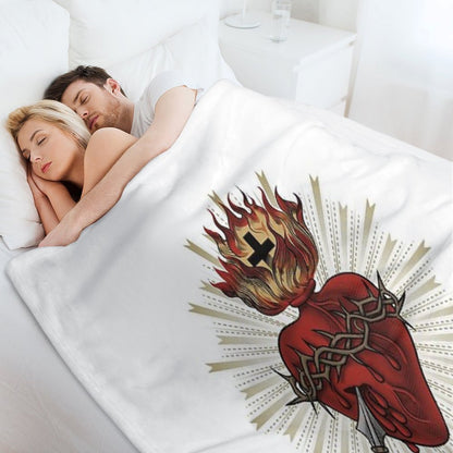 Sacred Heart of Jesus Christ Throw Blanket