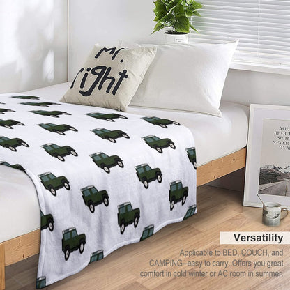 Defender SUV - British Racing Green Throw Blanket