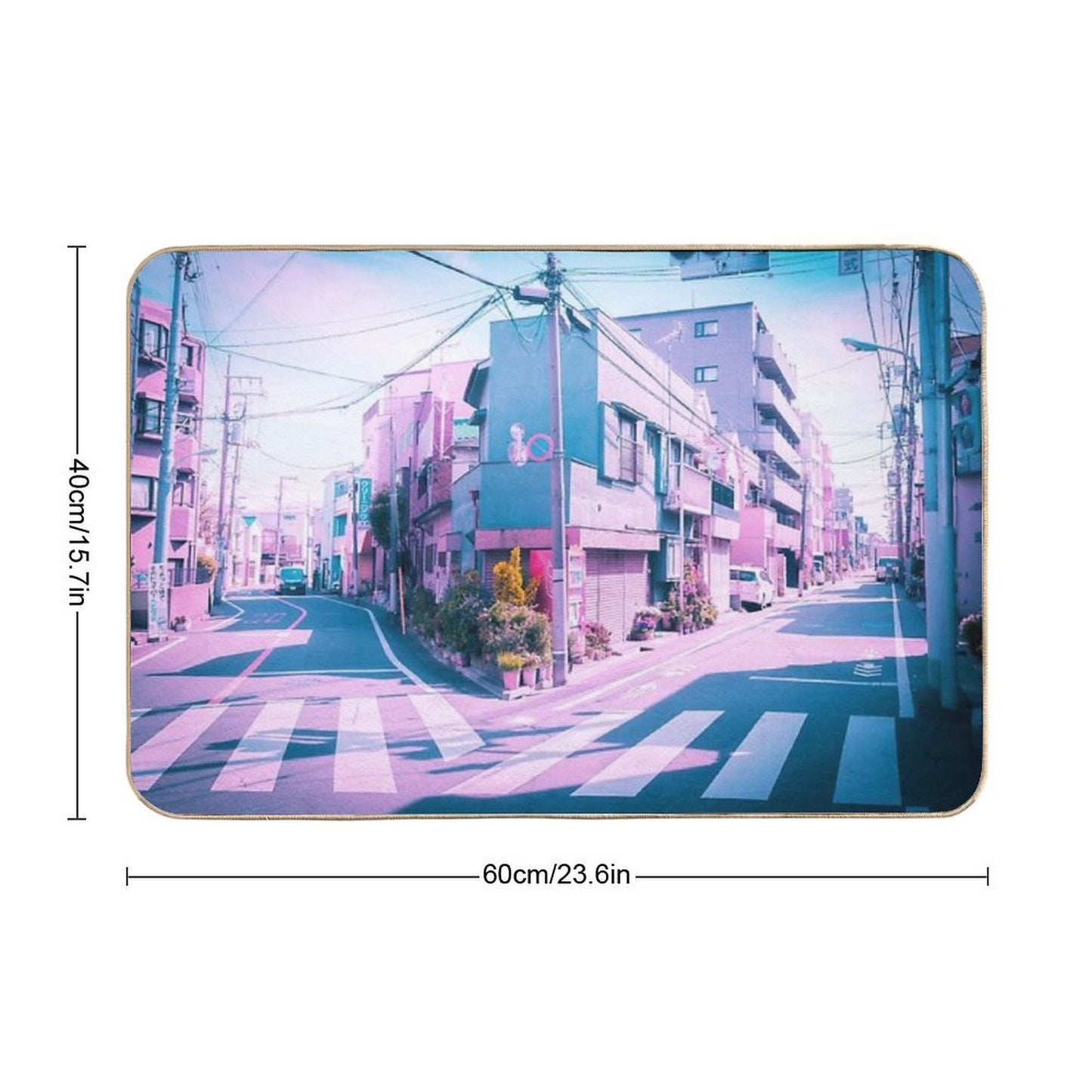 Anime in Real Life Vaporwave Summer Day in Tokyo Residential Area  Dirt-Trapping Bath Mat
