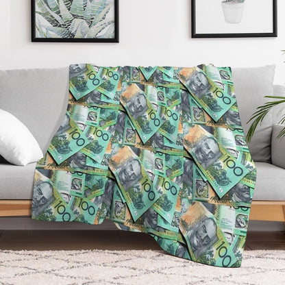 Australian $100 Notes Throw Blanket
