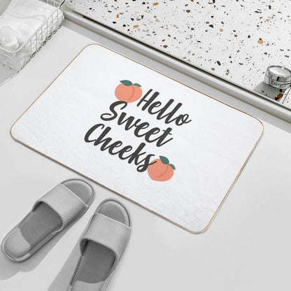 Peach Hello Sweet Cheeks Printable Bath Mat