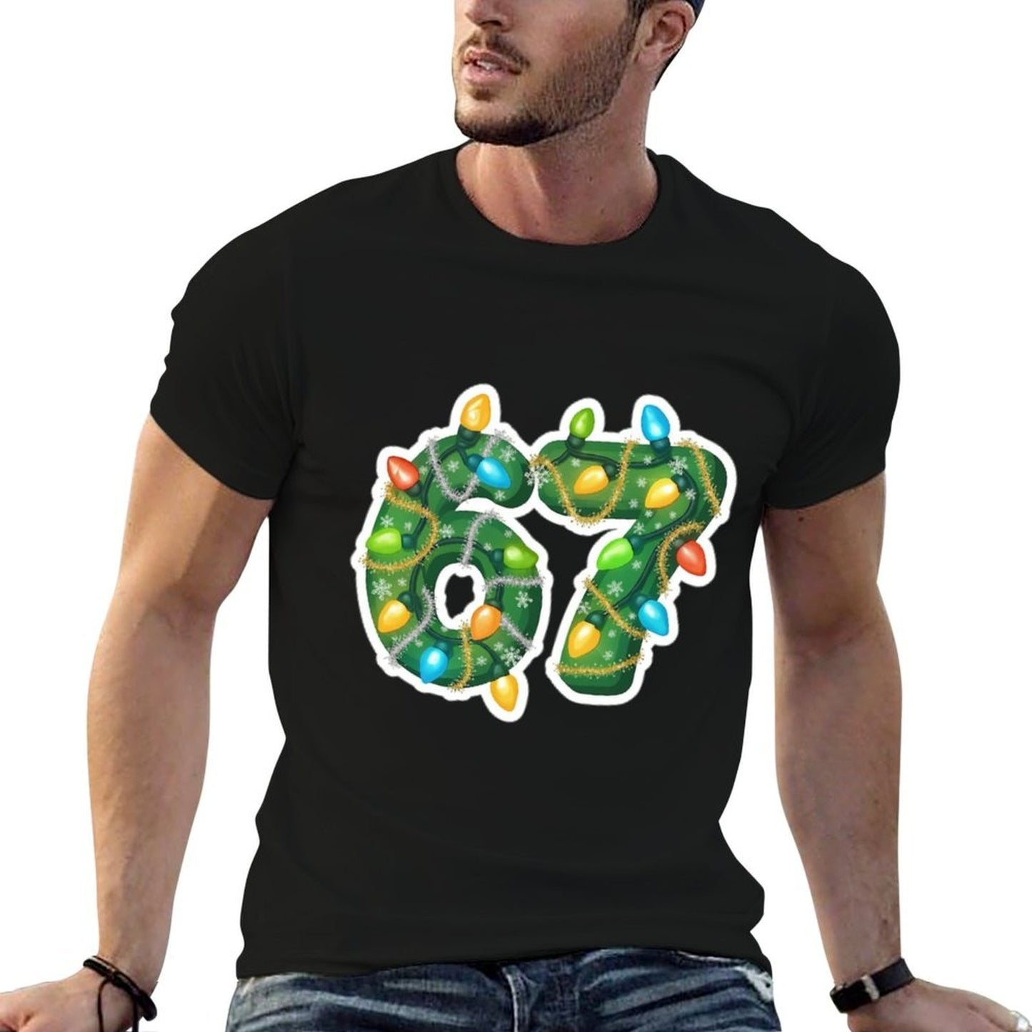 Funny Six Seven 6 7 Meme Unique Design 6 7 Christmas  High-quality Stitching T-Shirt