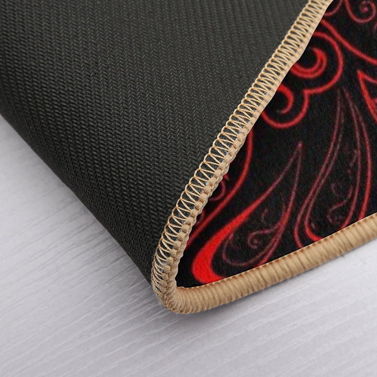 Color Red And Black RED BLACK PATTERN Bath Mat