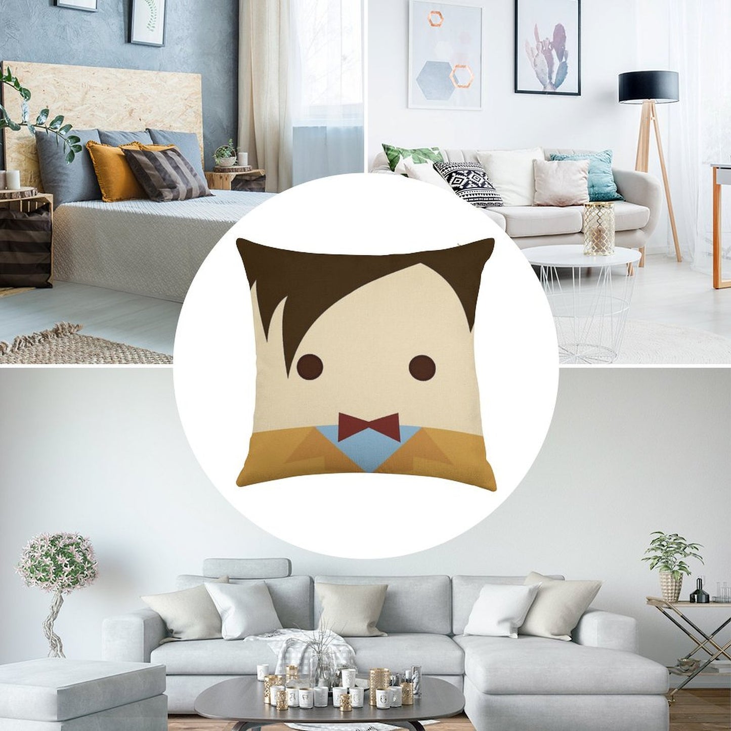 11th Doctor, Matt Smith Linen Throw Pillow Cover