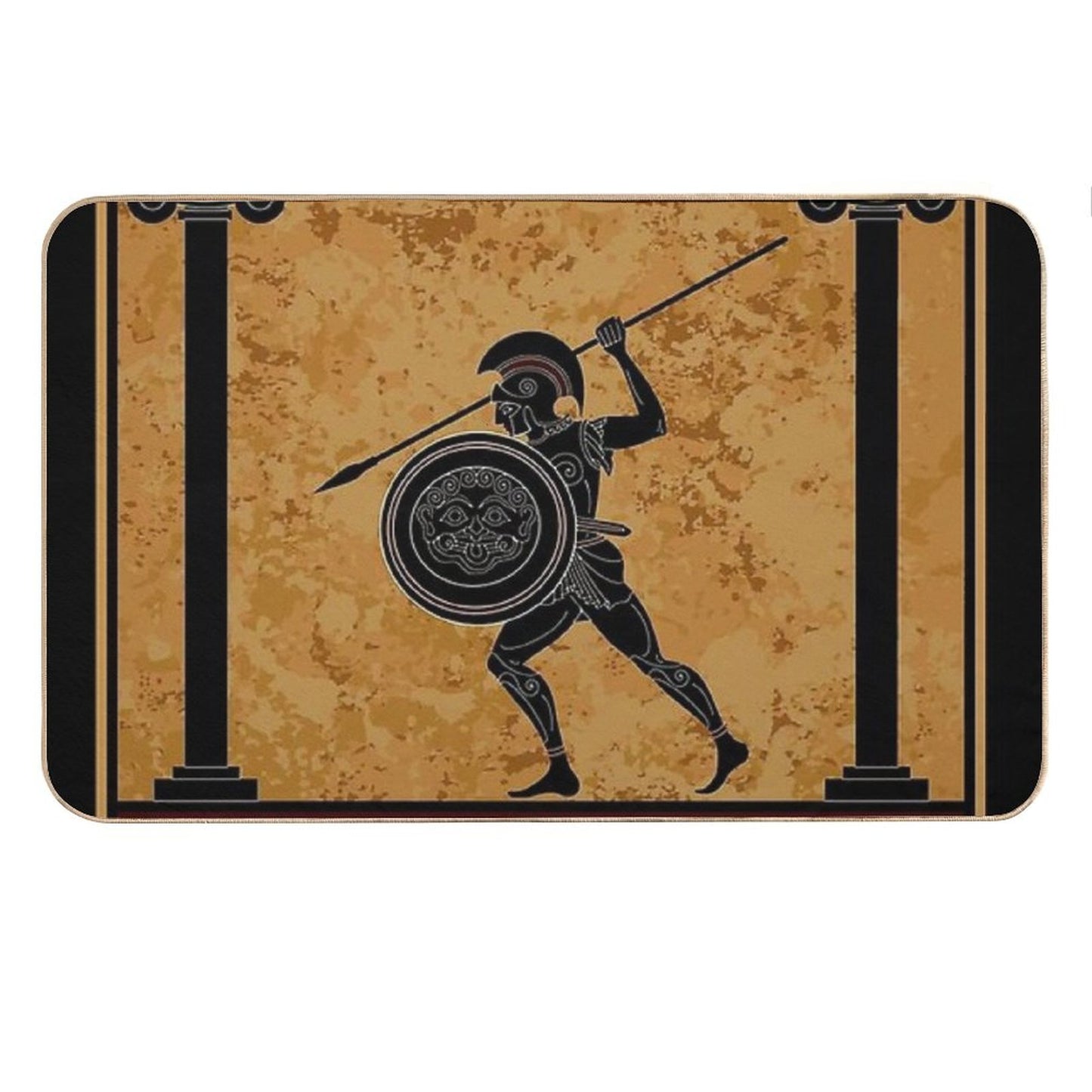 GREEK  Ancient 470 B.C. Frieze of A Soldier Print Bath Mat