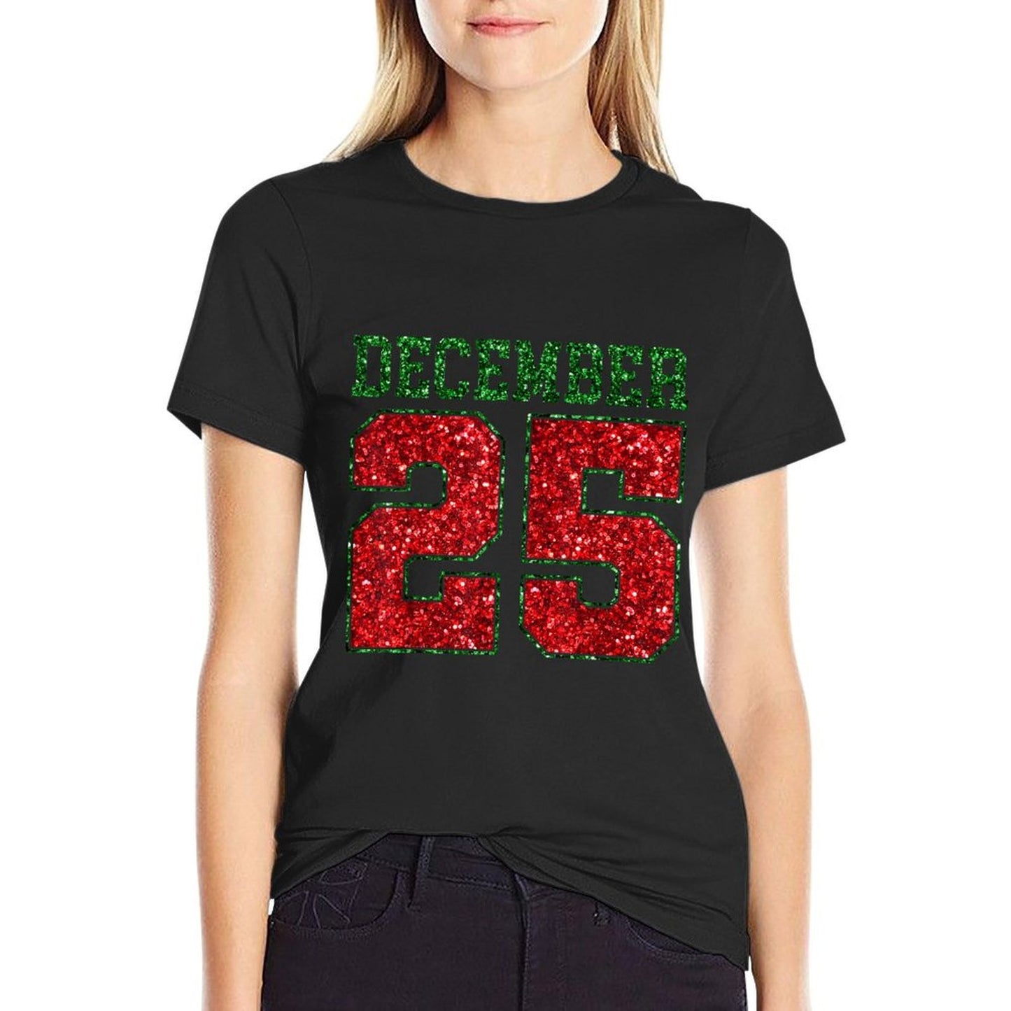 Merry Christmas December 25 Funny Family Christmas 2 Sided  Slim-fit Cut T-Shirt