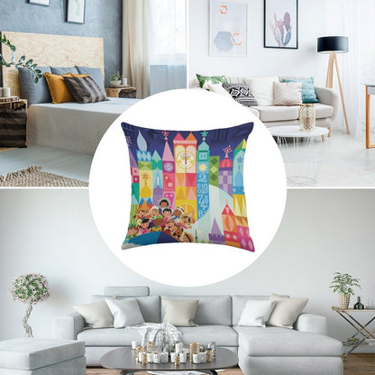 Small World Fantasyland Linen Throw Pillow Cover