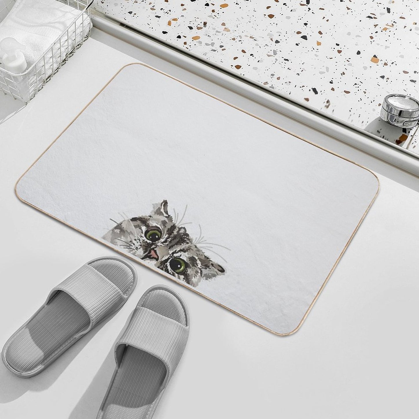 Peeking Tabby Bath Mat