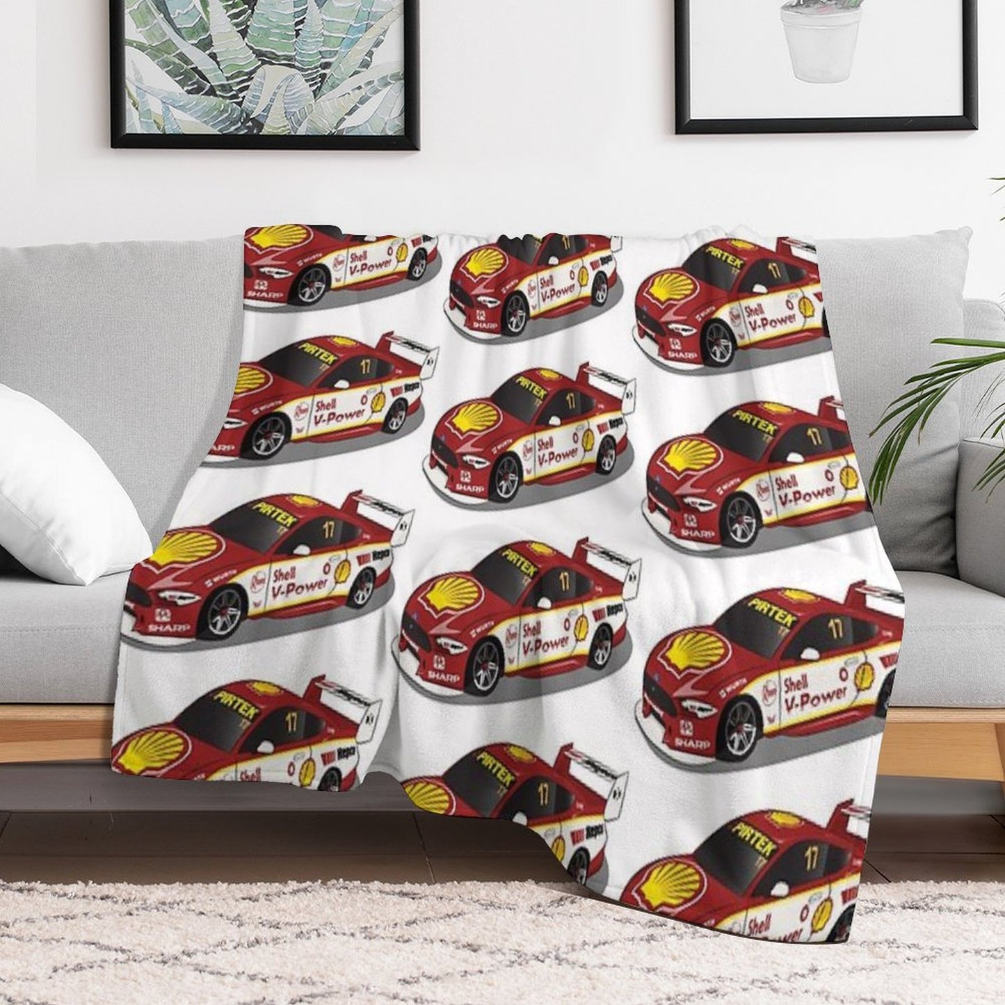 Scott McLaughlin 17 Ford Mustang 2019 Throw Blanket