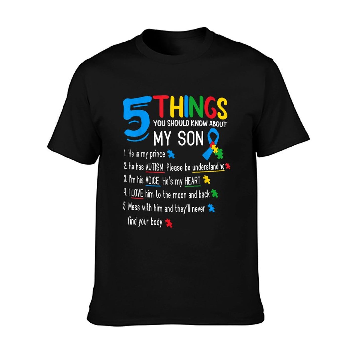 Autistic Son Autism Awareness Support For Mom Dad Parents T-Shirt