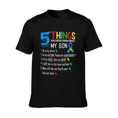 Autistic Son Autism Awareness Support For Mom Dad Parents T-Shirt