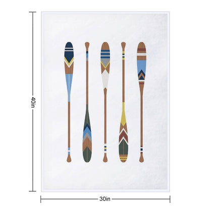 Painted Oars Throw Blanket