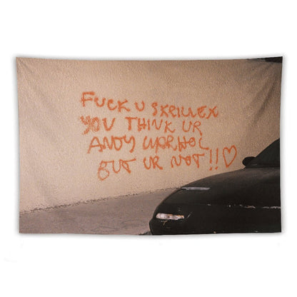 FCK U SKRILLEX YOU THINK UR ANDY WARHOL BUT UR NOT!! ˂3 Tapestry