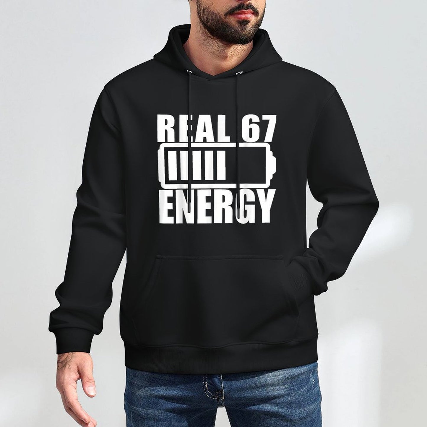 Real 67 Energy Funny Aura Energy at 67 Six Seven Meme Boys Machine Washable Hoodie