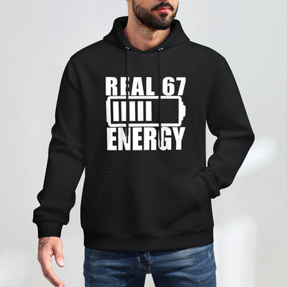 Real 67 Energy Funny Aura Energy at 67 Six Seven Meme Boys Machine Washable Hoodie