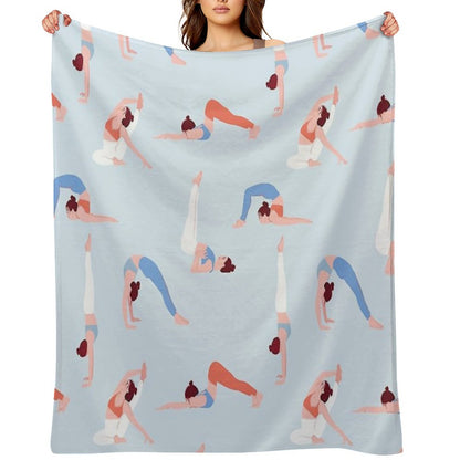 Doing Yoga Girls Throw Blanket