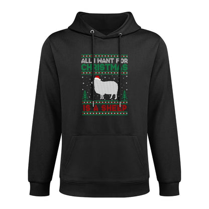 All I Want for Xmas Is A Sheep Ugly Christmas Sweater Moisture-Wicking Hoodie