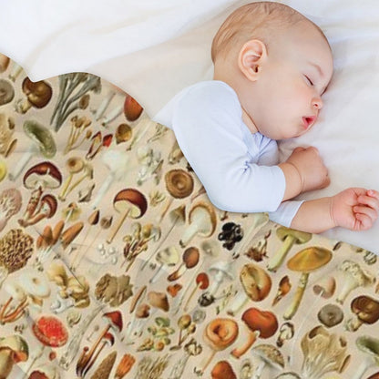 Vintage Mushroom Designs Collection Throw Blanket