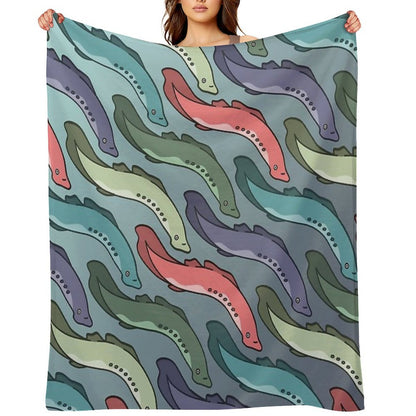 The Swim of The Lamps Throw Blanket