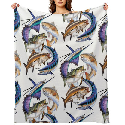 Gamefish Collage Throw Blanket