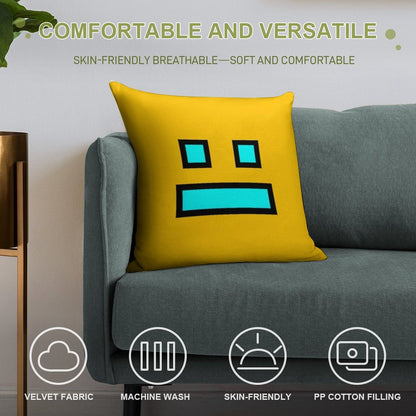 Geometry Dash Soft Anti-Pilling Throw Pillow