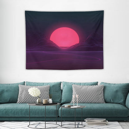 Neon Sunset Tapestry