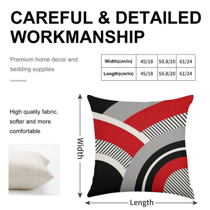 Colorful Geometry Linen Throw Pillow Cover