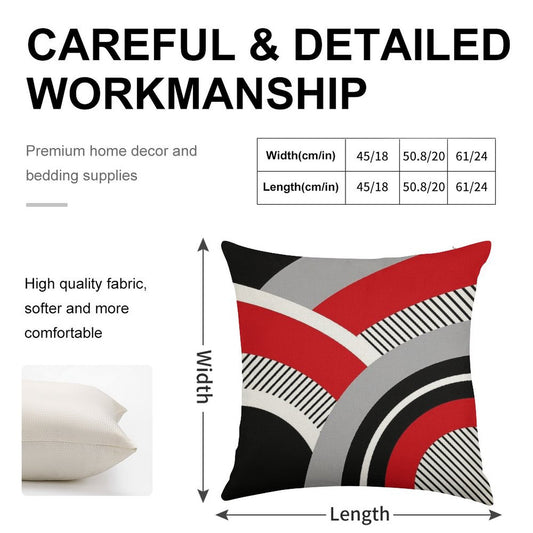 Colorful Geometry Linen Throw Pillow Cover