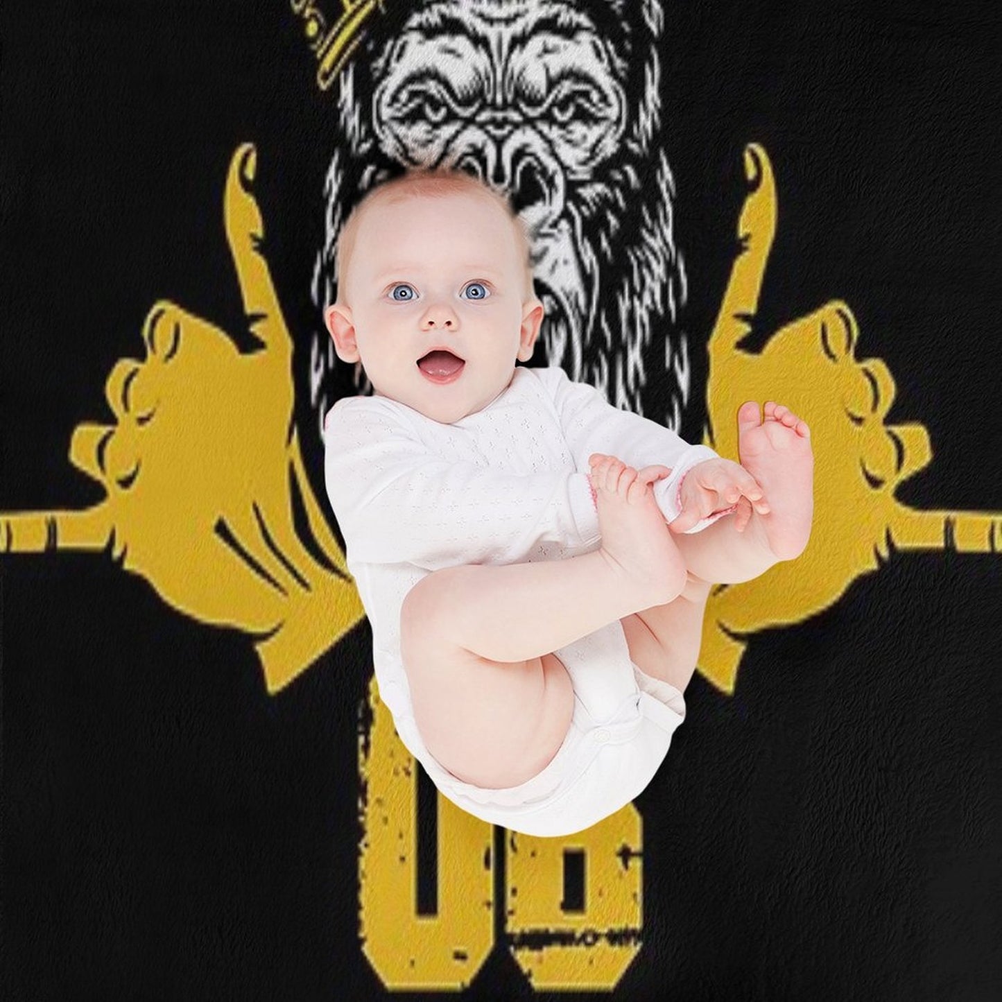 Mens Alpha 1906 Gorilla Hand Sign Phi Alpha Crown Throw Blanket