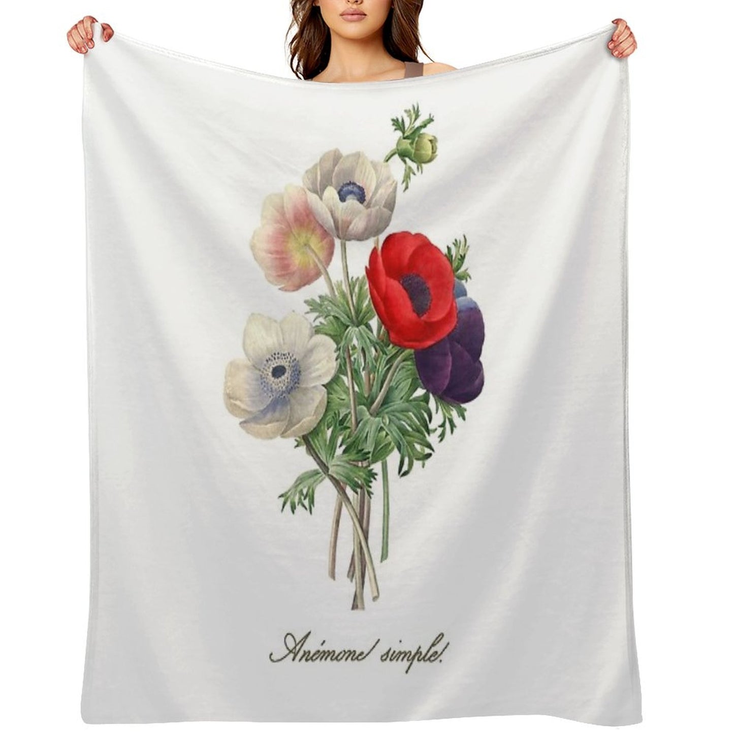 Anemone Illustration Throw Blanket