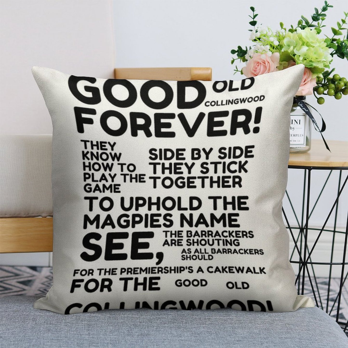 Good Old Collingwood Forever! Linen Throw Pillow Cover
