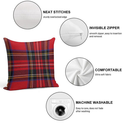 Traditional Royal Stewart Scottish Tartan Soft Washable Throw Pillow
