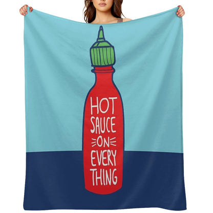 Hot Sauce on Everything Throw Blanket