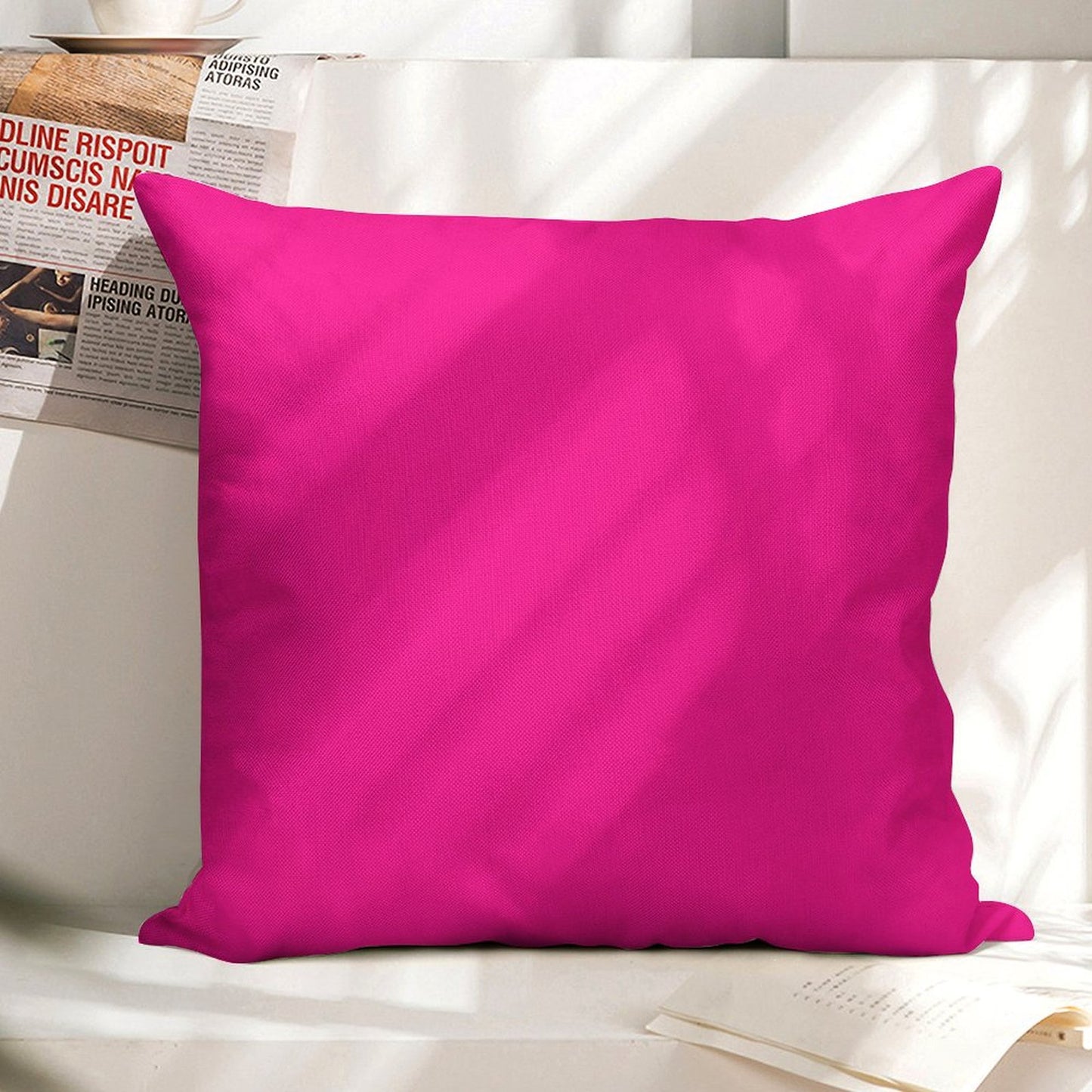 PLAIN SOLID DEEP PINK -100 PINK SHADES ON OZCUSHIONS ON ALL PRODUCTS Linen Throw Pillow Cover