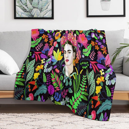 Frida in Bloom Throw Blanket